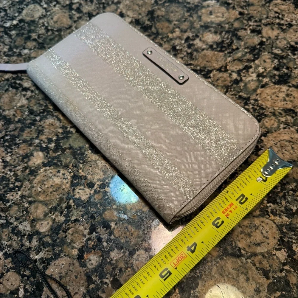 Kate Spade Metallic Silver Zip Wallet